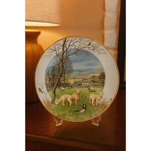 Franklin Porcelain January's Lambing Season Plate by Peter Barrett 9 Inch